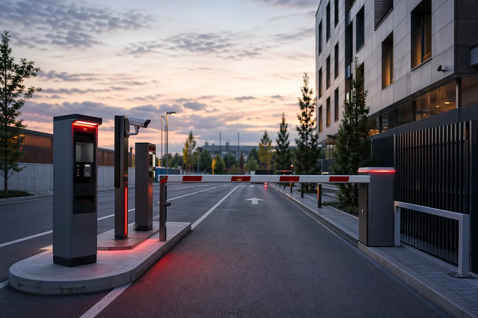 Schrankenanlage an einer Parkzufahrt